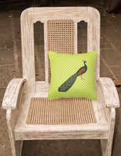 Load image into Gallery viewer, Indian Peacock Peafowl Green Fabric Decorative Pillow BB7751PW1818