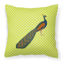 Load image into Gallery viewer, Indian Peacock Peafowl Green Fabric Decorative Pillow BB7751PW1818