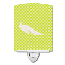 Load image into Gallery viewer, White Peacock Peafowl Green Ceramic Night Light BB7752CNL