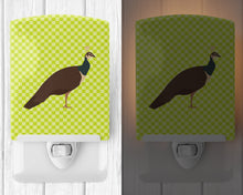 Load image into Gallery viewer, Indian Peahen Peafowl Green Ceramic Night Light BB7753CNL