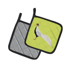 Load image into Gallery viewer, Silver Pheasant Green Pot Holders - Set of 2 - Heat-Resistant Kitchen Essentials BB7755PTHD
