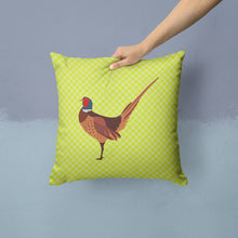 Load image into Gallery viewer, Ring-necked Common Pheasant Green Throw Pillow - 14x14 Decorative Pillow – Art for Your Home &amp; Patio BB7756PW1414