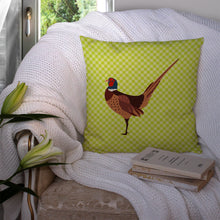 Load image into Gallery viewer, Ring-necked Common Pheasant Green Throw Pillow - 14x14 Decorative Pillow – Art for Your Home &amp; Patio BB7756PW1414