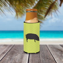 Load image into Gallery viewer, Devon Large Black Pig Green   Hugger for slim cans