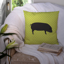 Load image into Gallery viewer, Devon Large Black Pig Green Throw Pillow - 14x14 Decorative Pillow – Art for Your Home &amp; Patio BB7757PW1414