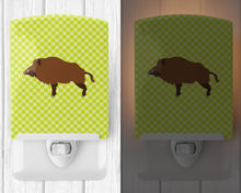 Load image into Gallery viewer, Wild Boar Pig Green Ceramic Night Light BB7762CNL