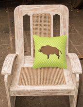 Load image into Gallery viewer, Wild Boar Pig Green Fabric Decorative Pillow BB7762PW1818