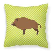 Load image into Gallery viewer, Wild Boar Pig Green Fabric Decorative Pillow BB7762PW1818