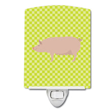 Load image into Gallery viewer, English Large White Pig Green Ceramic Night Light BB7764CNL
