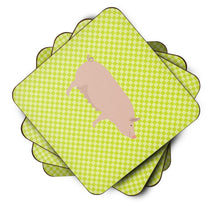 Load image into Gallery viewer, English Large White Pig Green Foam Coaster  BB7764FC