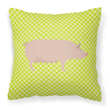 Load image into Gallery viewer, English Large White Pig Green Fabric Decorative Pillow BB7764PW1818