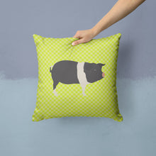 Load image into Gallery viewer, Hampshire Pig Green Throw Pillow - 14x14 Decorative Pillow – Art for Your Home &amp; Patio BB7765PW1414