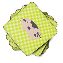 Load image into Gallery viewer, Gloucester Old Spot Pig Green Foam Coaster  BB7766FC