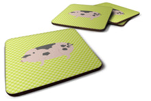 Load image into Gallery viewer, Gloucester Old Spot Pig Green Foam Coaster  BB7766FC