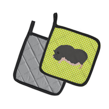 Load image into Gallery viewer, Vietnamese Pot-Bellied Pig Green Pot Holders - Set of 2 - Heat-Resistant Kitchen Essentials BB7767PTHD
