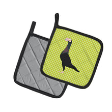 Load image into Gallery viewer, English Carrier Pigeon Green Pot Holders - Set of 2 - Heat-Resistant Kitchen Essentials BB7771PTHD
