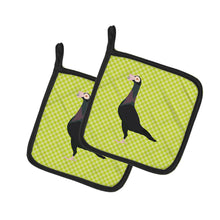 Load image into Gallery viewer, English Carrier Pigeon Green Pot Holders - Set of 2 - Heat-Resistant Kitchen Essentials BB7771PTHD