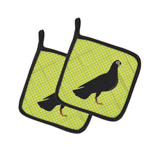 Load image into Gallery viewer, Budapest Highflyer Pigeon Green Pot Holders - Set of 2 - Heat-Resistant Kitchen Essentials BB7773PTHD
