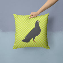 Load image into Gallery viewer, Budapest Highflyer Pigeon Green Throw Pillow - 14x14 Decorative Pillow – Art for Your Home &amp; Patio BB7773PW1414