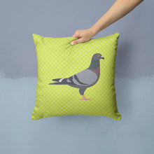 Load image into Gallery viewer, Racing Pigeon Green Throw Pillow - 14x14 Decorative Pillow – Art for Your Home &amp; Patio BB7777PW1414