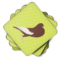 Load image into Gallery viewer, English Pouter Pigeon Green Foam Coaster  BB7780FC