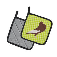 Load image into Gallery viewer, English Pouter Pigeon Green Pot Holders - Set of 2 - Heat-Resistant Kitchen Essentials BB7780PTHD