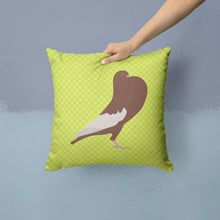 Load image into Gallery viewer, English Pouter Pigeon Green Throw Pillow - 14x14 Decorative Pillow – Art for Your Home &amp; Patio BB7780PW1414