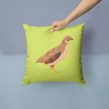 Load image into Gallery viewer, Golden Phoenix Quail Green Throw Pillow - 14x14 Decorative Pillow – Art for Your Home &amp; Patio BB7781PW1414