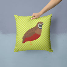 Load image into Gallery viewer, Chinese Painted or King Quail Green Throw Pillow - 14x14 Decorative Pillow – Art for Your Home &amp; Patio BB7782PW1414