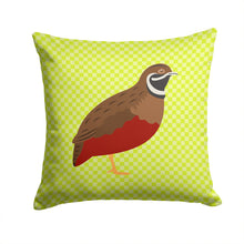 Load image into Gallery viewer, Chinese Painted or King Quail Green Throw Pillow - 14x14 Decorative Pillow – Art for Your Home &amp; Patio BB7782PW1414