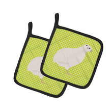 Load image into Gallery viewer, Texas Quail Green Pot Holders - Set of 2 - Heat-Resistant Kitchen Essentials BB7783PTHD