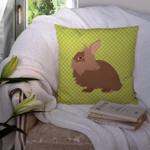 Load image into Gallery viewer, Lionhead Rabbit Green Throw Pillow - 14x14 Decorative Pillow – Art for Your Home &amp; Patio BB7786PW1414