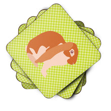 Load image into Gallery viewer, English Lop Rabbit Green Foam Coaster  BB7788FC