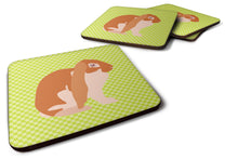 Load image into Gallery viewer, English Lop Rabbit Green Foam Coaster  BB7788FC