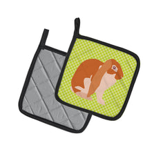 Load image into Gallery viewer, English Lop Rabbit Green Pot Holders - Set of 2 - Heat-Resistant Kitchen Essentials BB7788PTHD