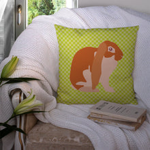 Load image into Gallery viewer, English Lop Rabbit Green Throw Pillow - 14x14 Decorative Pillow – Art for Your Home &amp; Patio BB7788PW1414