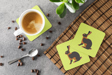 Load image into Gallery viewer, Tan Rabbit Green Foam Coaster  BB7789FC