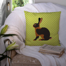Load image into Gallery viewer, Tan Rabbit Green Throw Pillow - 14x14 Decorative Pillow – Art for Your Home &amp; Patio BB7789PW1414