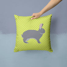 Load image into Gallery viewer, Giant Chinchilla Rabbit Green Throw Pillow - 14x14 Decorative Pillow – Art for Your Home &amp; Patio BB7792PW1414