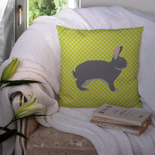 Load image into Gallery viewer, Giant Chinchilla Rabbit Green Throw Pillow - 14x14 Decorative Pillow – Art for Your Home &amp; Patio BB7792PW1414