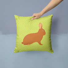 Load image into Gallery viewer, Rex Rabbit Green Throw Pillow - 14x14 Decorative Pillow – Art for Your Home &amp; Patio BB7795PW1414