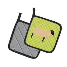 Load image into Gallery viewer, Suffolk Sheep Green Pot Holders - Set of 2 - Heat-Resistant Kitchen Essentials BB7798PTHD