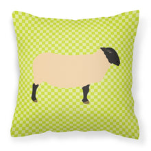 Load image into Gallery viewer, Suffolk Sheep Green Fabric Decorative Pillow BB7798PW1818