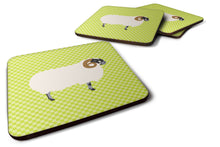 Load image into Gallery viewer, Scottish Blackface Sheep Green Foam Coaster  BB7799FC