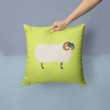 Load image into Gallery viewer, Scottish Blackface Sheep Green Throw Pillow - 14x14 Decorative Pillow – Art for Your Home &amp; Patio BB7799PW1414