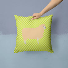 Load image into Gallery viewer, English Leicester Longwool Sheep Green Throw Pillow - 14x14 Decorative Pillow – Art for Your Home &amp; Patio BB7800PW1414