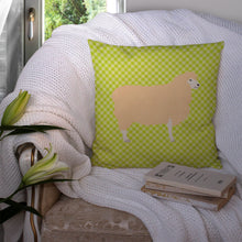 Load image into Gallery viewer, English Leicester Longwool Sheep Green Throw Pillow - 14x14 Decorative Pillow – Art for Your Home &amp; Patio BB7800PW1414