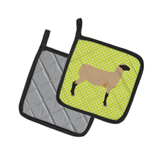 Load image into Gallery viewer, Hampshire Down Sheep Green Pot Holders - Set of 2 - Heat-Resistant Kitchen Essentials BB7802PTHD