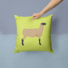 Load image into Gallery viewer, Hampshire Down Sheep Green Throw Pillow - 14x14 Decorative Pillow – Art for Your Home &amp; Patio BB7802PW1414