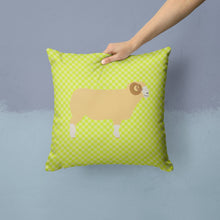 Load image into Gallery viewer, Horned Dorset Sheep Green Throw Pillow - 14x14 Decorative Pillow – Art for Your Home &amp; Patio BB7806PW1414